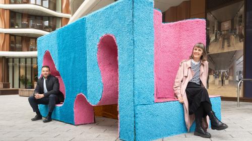 Juraj Marko MD of JTRE London and Nicole Gordon CEO of Better Bankside next to The Urban Playground